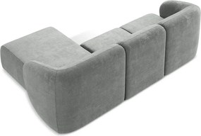 Colțar gri cu tapițerie din chenille (cu colț pe partea dreaptă/cu șezlong) Lani – Makamii