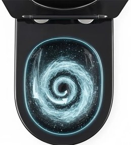 Vas WC Rea Carlo Mini Tornado negru auriu periat