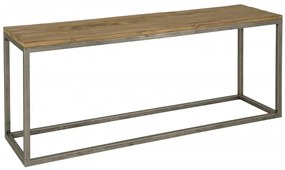 Masa dreptunghiulara cu blat din lemn de tec reciclat 180x40x70 cm maro