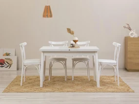 Set mobilier sufragerie Duvasa 11 (alb) (pentru 4 persoane). 1093813