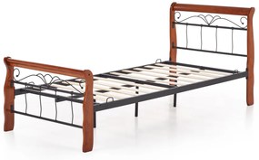 Pat metal si lemn Veronica - 90x200 cm