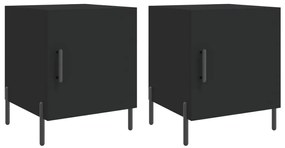 vidaXL Noptiere, 2 buc., negru, 40x40x50 cm, lemn compozit