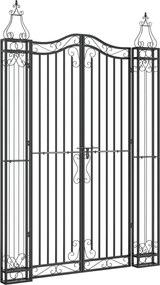 vidaXL Poartă de grădină, negru, 121x8x180 cm, fier forjat