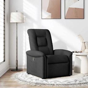 vidaXL Fotoliu rabatabil, negru, material textil