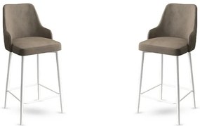 Set de scaune de bar Enox Cappuccino and White, 2buc., 2 buc.
