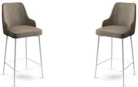 Set de scaune de bar Enox Cappuccino and White, 2buc., 2 buc.