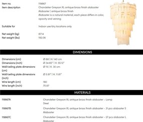 Candelabru design elegant LUX Greyson XL, Alabaster