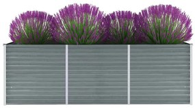 vidaXL Strat înălțat de grădină, gri, 240x80x77 cm, oțel galvanizat
