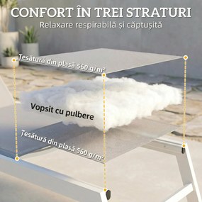 Outsunny Șezlong basculant pentru plajă | Aosom Romania