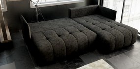 Colțar extensibil dumonde cu ladă de depozitare si sezut confortabil din spuma high-density, Malta Enjoy Black II 235x185 cm