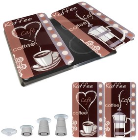 Set 2 protecții din sticlă pentru aragaz Maximex Coffee, 52 x 30 cm