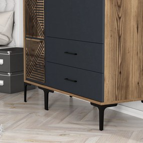 Dulap de haine Kiara PT (Nuc + antracit). 1088432