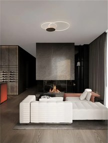 Lustra LED aplicata stil modern RUBIC alb negru