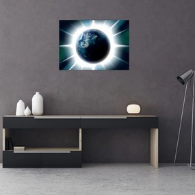 Tablou cu planeta iluminată (70x50 cm), în 40 de alte dimensiuni noi