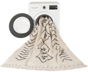 Covor crem lavabil/țesut manual din bumbac 140x210 cm Bereber Rhombs – Lorena Canals