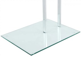 Masuta de cafea dreptunghiulara din sticla cu spatiu de depozitare Julius 45,7x35,5x48 cm transparenta/argintie