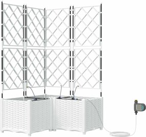 vidaXL Vază pentru Grădină 3 pcs Alb Oțel