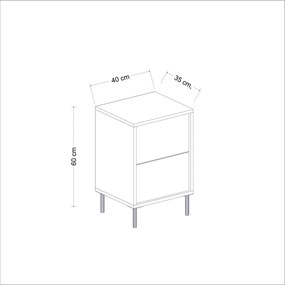 Măsuță de noptieră Imaj White Marble
