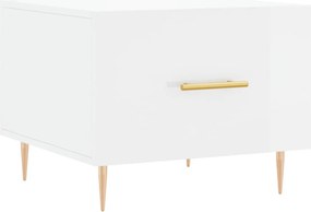 vidaXL Măsuță de cafea, alb extralucios, 50x50x40 cm, lemn compozit