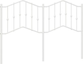 vidaXL Tăblie de pat de schimb metalică, alb, 140 cm