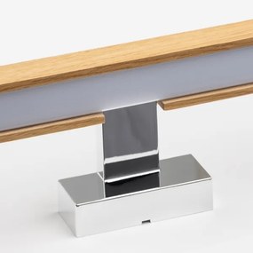 Aplică LED pentru oglindă Brilagi WOODY MIRROR LED/15W/230V IP44 stejar/crom