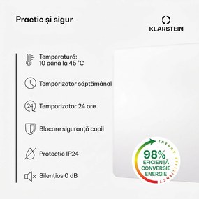 Klarstein Wonderbeam 450 Hibrid Încălzitor cu infraroșu 60 x 60 cm 450 W, cronometru săptămânal, telecomandă.