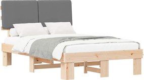 vidaXL Cadru de pat cu tăblie tapițată Gri deschis 120 x 200 cm