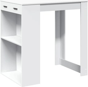 vidaXL Masă de bar, alb, 102x70x103,5 cm, lemn prelucrat