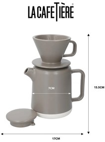 Set de ceainic și filtru de cafea din ceramică maro de 0,8 l La Cafetiere Seville - Kitchen Craft