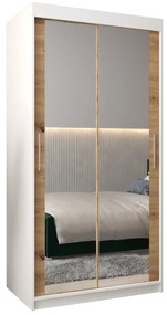 Dulap de haine 100 cm Toki 3 (alb mat + stejar artisan). 1065043
