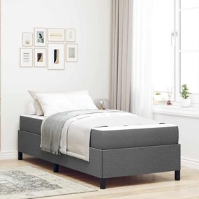 vidaXL Pat cu arcuri Gri închis, Negru 90 x 190 cm