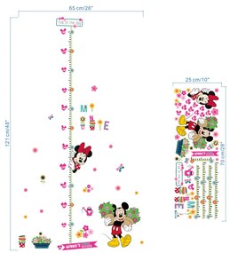 Autocolant de perete "Metru pentru copii - Mickey și Minnie" 65x121 cm