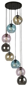 Lustra moderna cu 8 pendule colorate Mardi Gras II