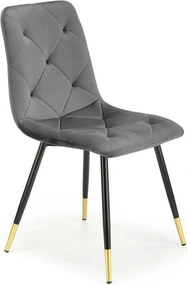 Scaun gri inchis K438, stofa catifelata/metal, 45x50x86 cm
