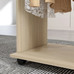 HOMCOM Dulap cu 5 Rafturi și 6 Roți, 120x40x128 cm, Negru | Aosom Romania