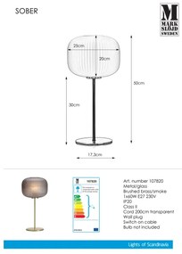 Lampă de masă Markslöjd 107820 SOBER 1xE27/60W/230V alamă
