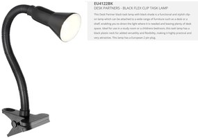 Veioza / Lampa de birou cu clema Desk Partners EU4122BK SRT