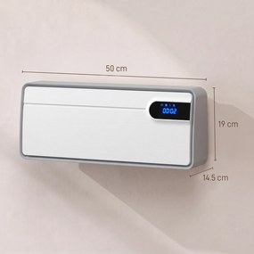 HOMCOM Aerotermă de perete ceramică 2000W cu telecomandă și WiFi, alb | Aosom Romania