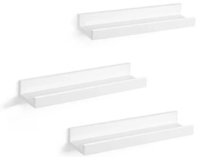 Set de 3 rafturi de perete SHELFY, albe
