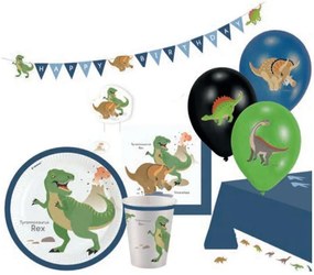 Dinozaur Happy set de petrecere cu 45 de piese și farfurie de 23 cm