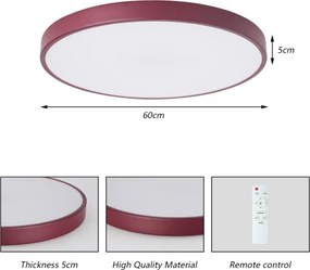 Brilagi-LED Plafonieră reglabilă POOL LED/60W/230V 3000-6000K 60 cm bordo + telecomandă