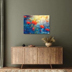 Tablou pe sticlă - Flori portocalii (70x50 cm)