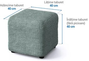 Huse bielastice COSTINA mentă taburet (40 x 40 x 40 cm)