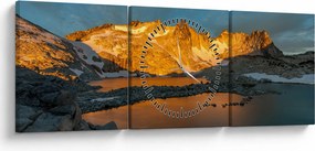Tablou cu peisaj montan (cu ceas) (90x30 cm)