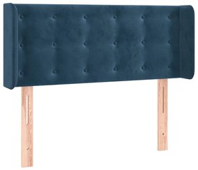 3119236 vidaXL Tăblie pat cu aripioare albastru închis 83x16x78/88 cm catifea