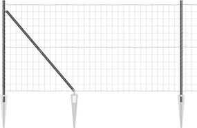 vidaXL Gard cu Stâlp Gri 1,4 x 10 m Oțel și PVC