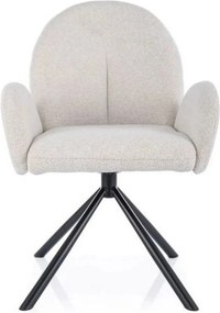 Scaun rotativ PLANET, bej/negru, stofa clasia/metal, 60x46x88 cm