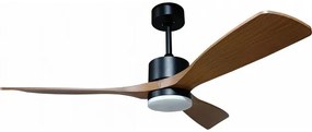 Plafoniera LED cu ventilator Optonica, 18W, lumina calda/neutra/rece (3000-6000K), telecomanda, negru/lemn, IP20