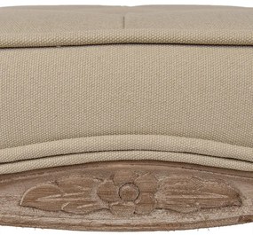 Taburet shabby chic, bej, stofa, 50x36x47 cm