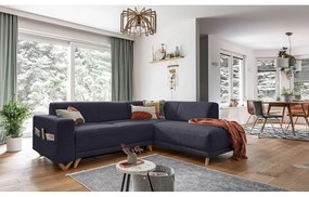 Colțar gri antracit extensibil/cu spațiu de depozitare (cu colț pe partea dreaptă/în formă de ”L”) Classy Sophie – Miuform